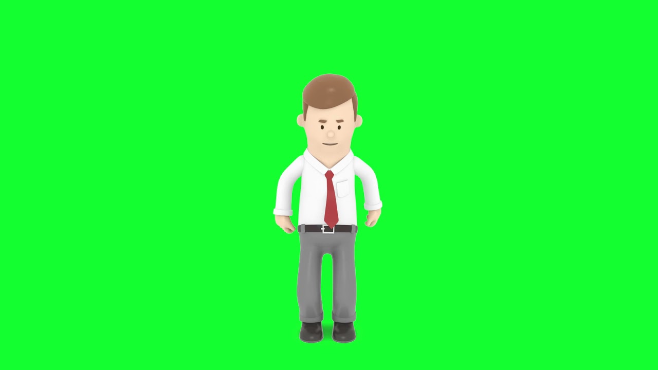3D Character Excitement Animation - Green Screen Video - Stock Video Footage - No Copyright Videos
