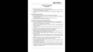 9th class geography chapter 6 - population | handwritten notes