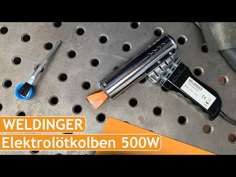 WELDINGER Elektrolötkolben 500 W | 300 g Kupferspitze | bis 600°C | Dachrinne löten/Bleche verbinden
