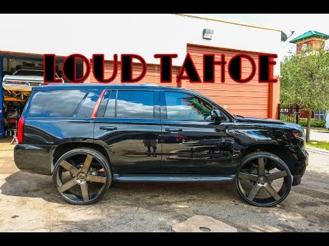 One of the loudest New Body Chevy Tahoes out on 30 inch Dub Wheels in HD Must See