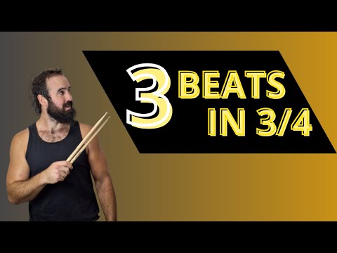 3/4 DRUM BEATS! Three grooves for BEGINNER to INTERMEDIATE!