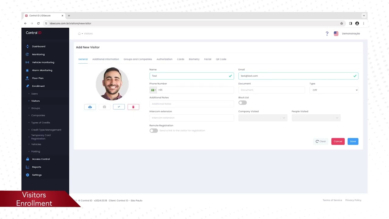 Visitors Enrollment - iDSecure Cloud [English]