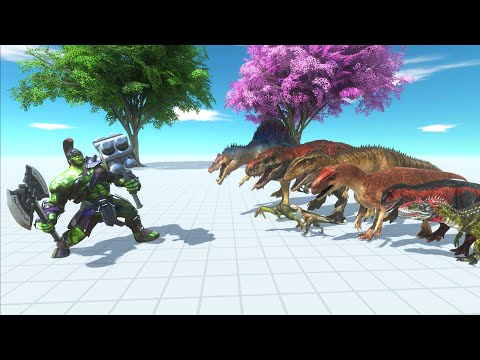 The Incredible Hulk Warrior VS Carnivorous Dinosaur Battle Fight - Animal Revolt Battle Simulator