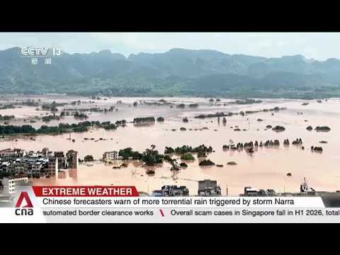 Heavy rains caused by weakened Typhoon Narra drench ...