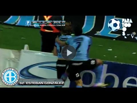 Gol de González. Belgrano 1 - Vélez 0. Fecha 7. Torneo Inicial 2013. Fútbol Para Todos