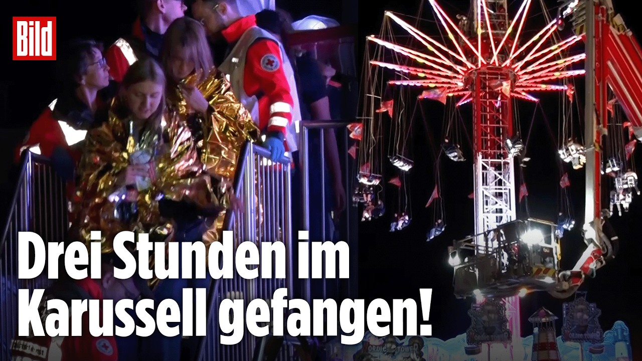 Panik über Hamburg: Kettenkarussell bleibt stundenlang in 30 Metern Höhe stehen!