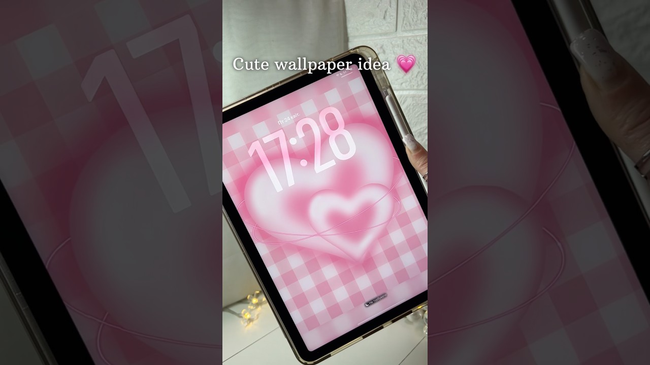CUTE Wallpaper IDEA💕| EASY & AESTHETIC | PINK HEART #wallpaper #art #aesthetic #digitalart #fyp