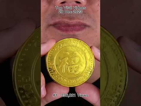 ASMR lGOLD CHOCOLATE ColN🥮👌🤗#shorts