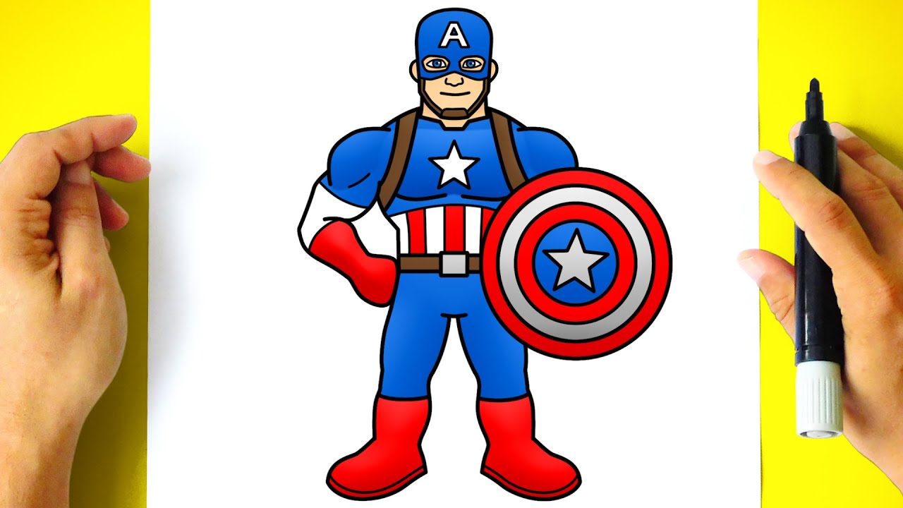 Como DESENHAR o CAPITÃO AMÉRICA - Como DIBUJAR a CAPITAN AMERICA - How to DRAW CAPTAIN AMERICA