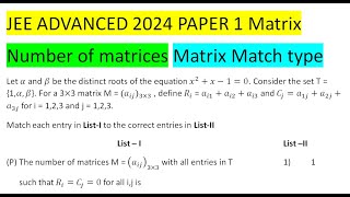 Download Lagu Let α and β be the distinct roots of the equation x^2+x-1=0. Consider the set T = {1,α,β}. For a 3×3 Thumbnail