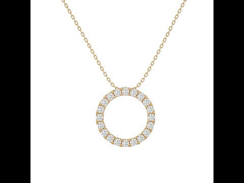 Pandantiv Aur 18k Radiant Circle-shaped Genuine Diamonds - Celeste