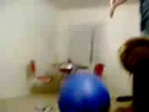 owned by big bouncy infatable blue ball