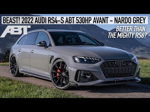 WORLD PREMIERE! NEW 2022 AUDI RS4-S AVANT ABT 530HP IN NARDO GREY - STUNNING FAMILY HAULER IN DETAIL