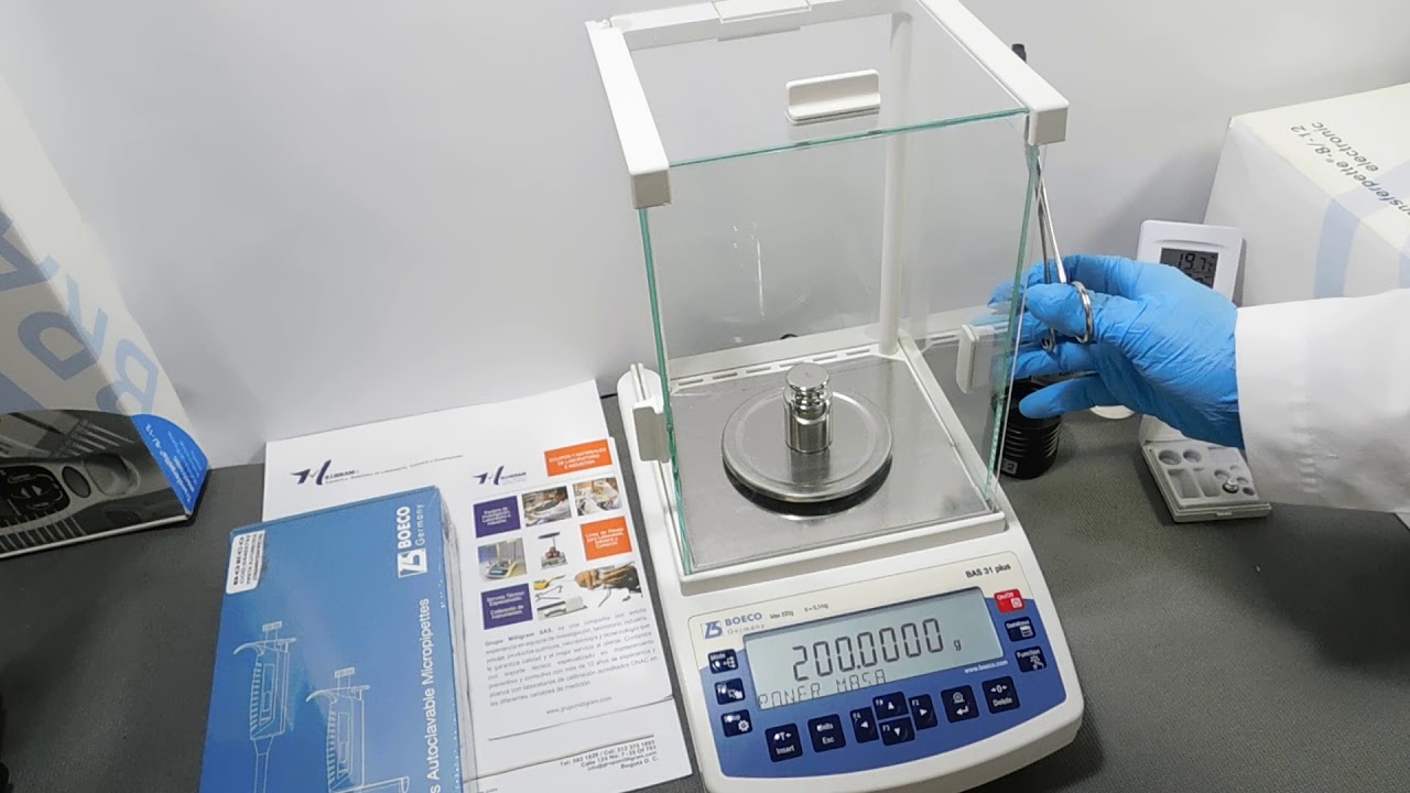 Calibración / Ajuste Externo en balanza analitica Boeco BAS 31Plus