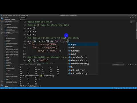 Create 2d Array In Python That We Access Array Elements Like Pascal Syntax