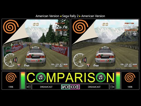 Sega Rally 2 (Dreamcast vs Dreamcast) Side by Side Comparison - Dual Longplay