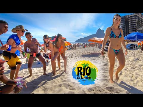 Leblon Beach Party Rio de Janeiro Beach Walk Carnival Feb 2021 Brasil