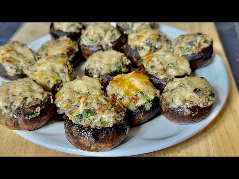 Homemade Stuffed Mushrooms Recipe with Parmesan Cheese. Awesome recipe for any party.