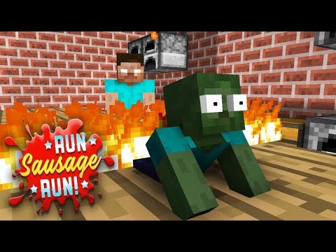 Monster School : RUN SAUSAGE RUN GAME CHALLENGE - Minecraft Animation