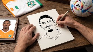 Sebastien Haller Marker Pen Drawing | Realistic Football Portrait | Art Azad
