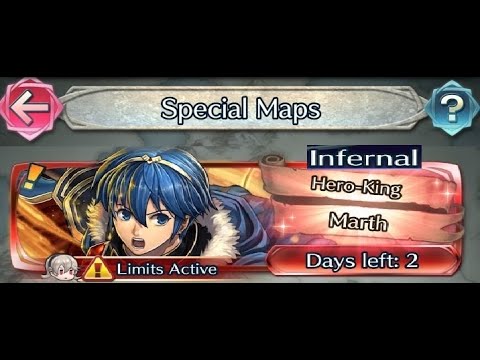 The battle with Limited unit : Vs. Marth - Infernal (with F2P units + SI and Seals)