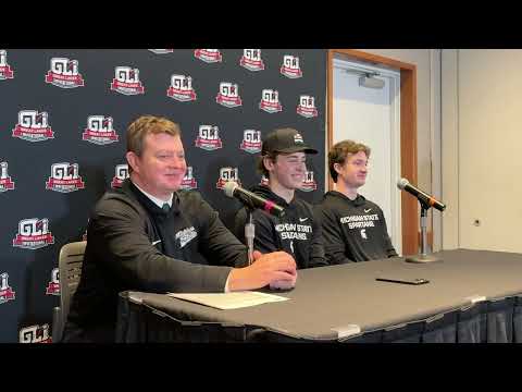 MSU Head Coach Adam Nightingale, Anthony Romani, and Trey Augustine Postgame Press Conference at GLI
