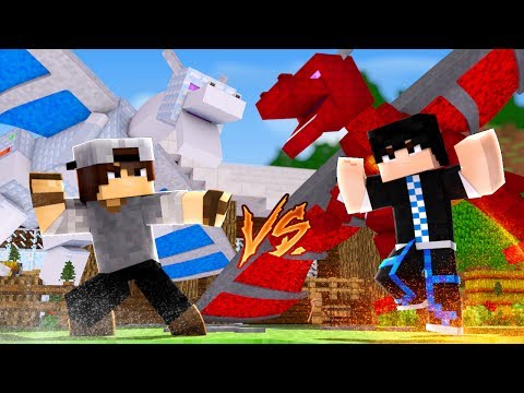 Minecraft: CORRIDA PVP - DRAGÃO DE GELO vs DRAGÃO DE FOGO!