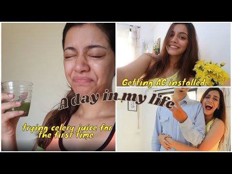 VLOG: Trying celery juice for the first time, getting AC installed, Instagram shoot BTS