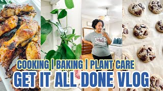 VLOG: GET IT ALL DONE | COOK WITH ME | BAKE WITH ME | NEW CHOCOLATE CHIP COOKIE RECIPE | PLANT CARE
