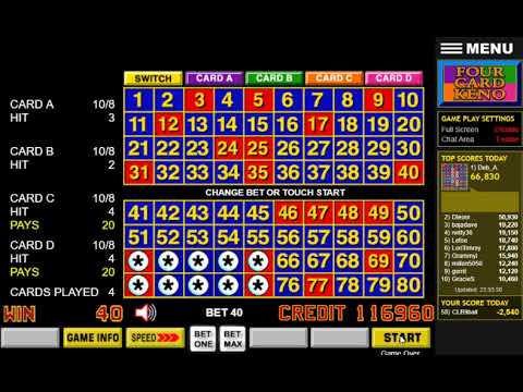 Four Card Keno: 8 Spot Play 10-2-20