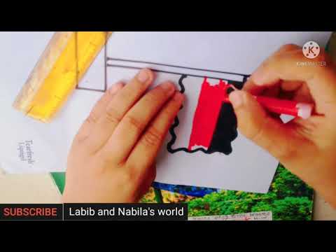 Jarmani's National flag draw by Labib and Nabila's world.