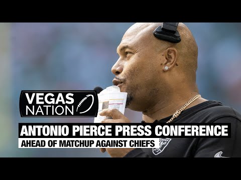 Raiders interim coach Antonio Pierce speaks ahead of matchup against Kansas City