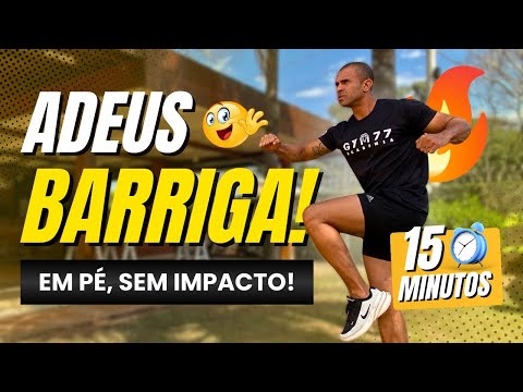 Treino em Pé Sem Impacto. Queime🔥Muita Gordura e Perca Barriga Rápido! (Em casa!!)
