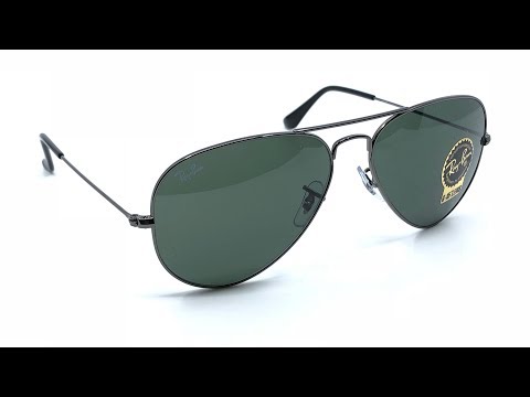 Ray-ban rb3025 aviator classic sunglasses gunmetal