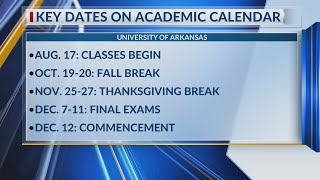 Key dates on U of A academic calendar