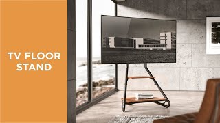 Bauhaus Style Corner TV Stand with 2-Tier Wood Shelves FS40-46T