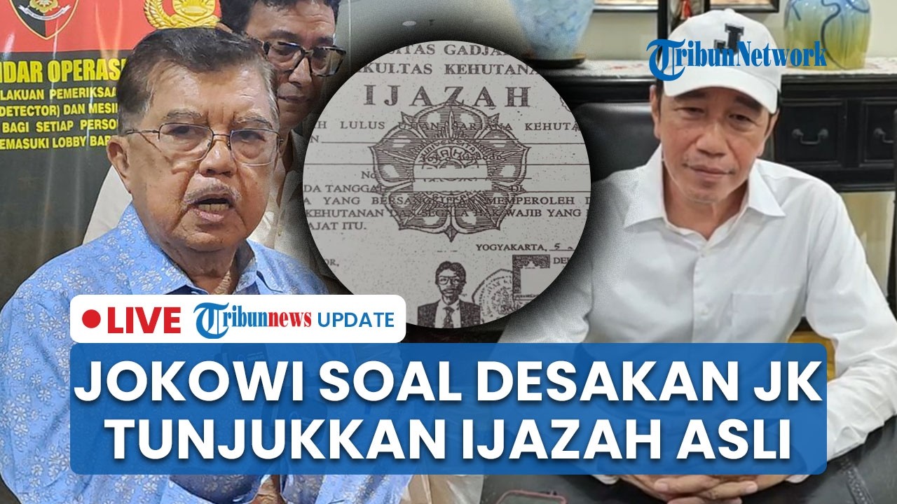 LIVE: Jokowi soal Desakan Jusuf Kalla Tunjukkan Ijazah Asli ke Publik hingga Rismon Dipolisikan