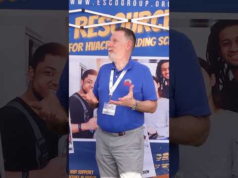 Features an ESCO Institute representative discussing their HVAC training programs at an industry symposium.