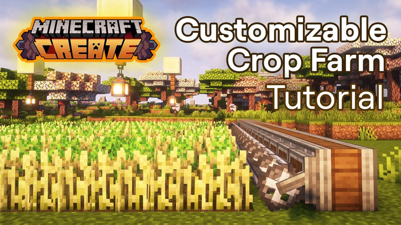 Fully Expandable, and Customizable Create Gantry Crop Farm Tutorial | Minecraft Create Mod 1.20