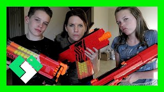 NERF GUN WAR IN EMPTY HOUSE! (Day 1811)