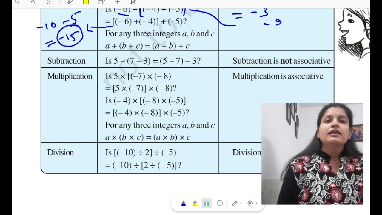 Associativity - chapter 1 rational numbers class 8 maths