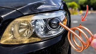 Make Old Headlights Like Crystal Clear with a Copper Pipe! Genius Trick Drivers Should Know