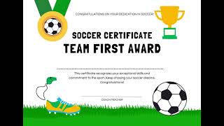 Kids Soccer Certificates/Awards