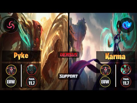 GrandMaster PYKE [Hail of Blades] (Support) VS  KARMA - Grandmaster EUW Patch 11.7