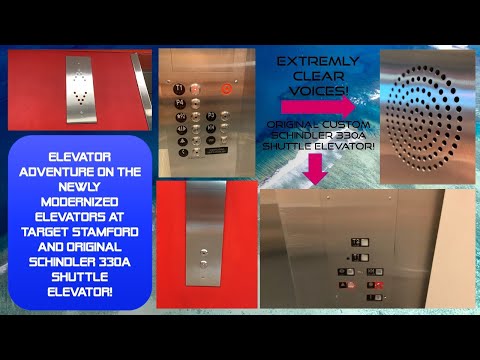 Elevator Adventure on the NEWLY MODERNIZED elevators + Original Schindler @ Target - Stamford, CT