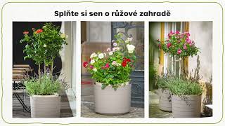 Samozavlažovací velkoobjemová nádoba Plastia BERBERIS 55 terakota+slonová kost