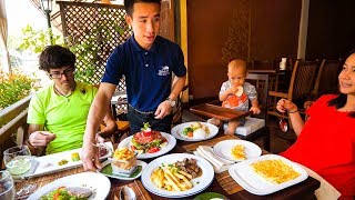 GOURMET French Food in Laos - BUFFALO STEAK TARTARE at L'Elephant in Luang Prabang! - YouTube