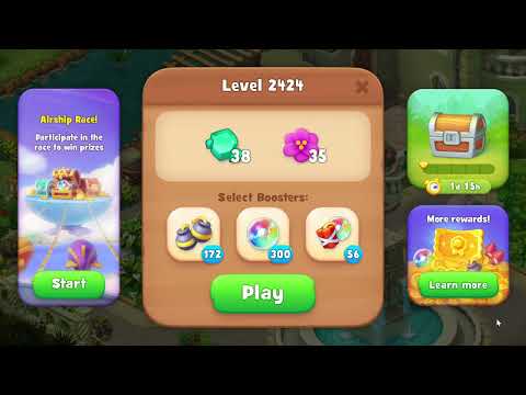 Gardenscapes 2424 Level - 11 moves - NO BooSTERS