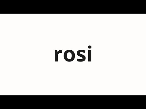 How to pronounce rosi | 로시 (Rossi in Korean)