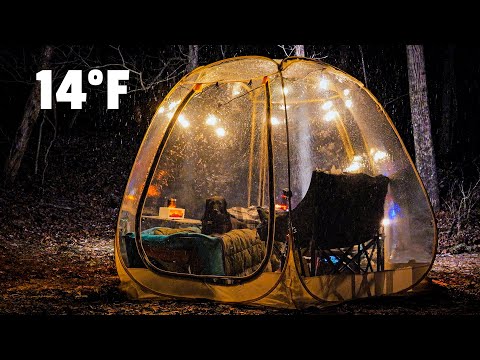 Bubble Tent Camping in a MAJOR WINTER STORM